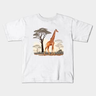 Watercolor Giraffe Kids T-Shirt